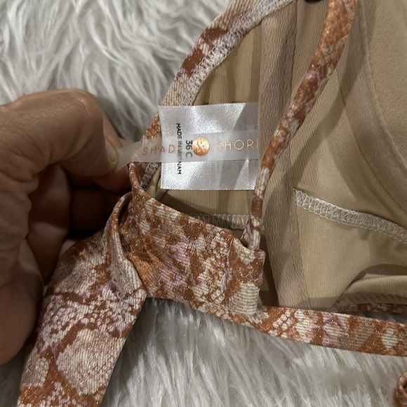 Shade and shore orange snake print metallic bikini top size 36c - Picture 6 of 6